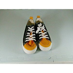 IOWA Women's Black & Yellow Textile Lace Up Low Top Closed Toe Shoes Size 8M